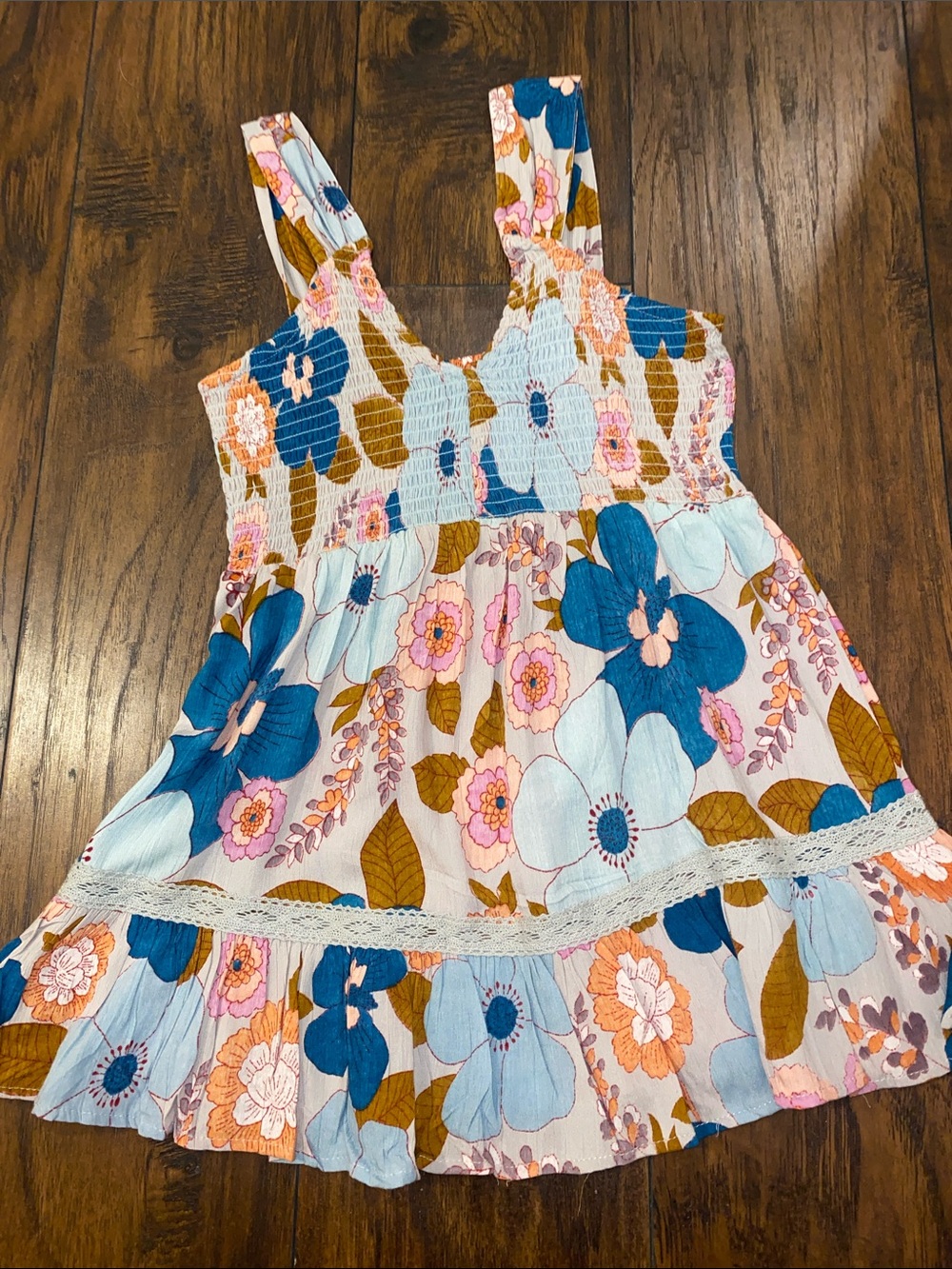 Angie Smocked V-Neck Tank
